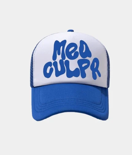 Mea Culpa Trucker Hat Blue & White